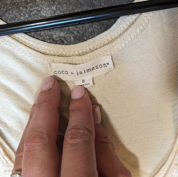 Coco & Jameson Beige Double tank top - Picture 2 of 3